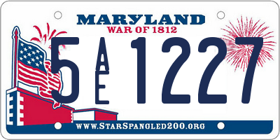 MD license plate 5AE1227