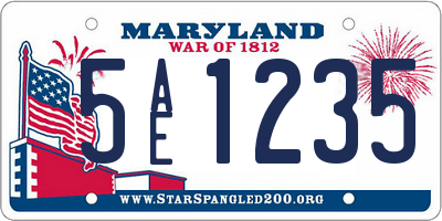 MD license plate 5AE1235