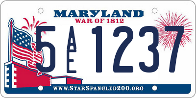 MD license plate 5AE1237