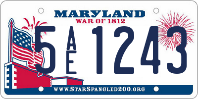 MD license plate 5AE1243