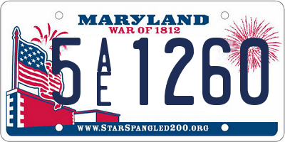 MD license plate 5AE1260