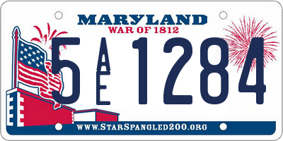 MD license plate 5AE1284