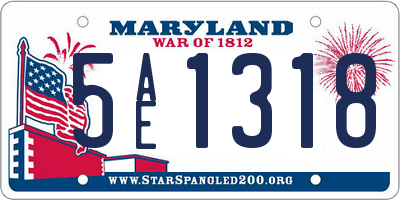 MD license plate 5AE1318