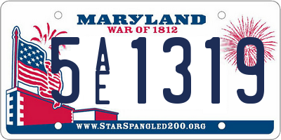 MD license plate 5AE1319