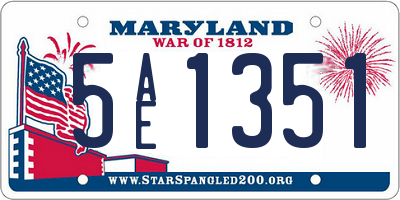 MD license plate 5AE1351