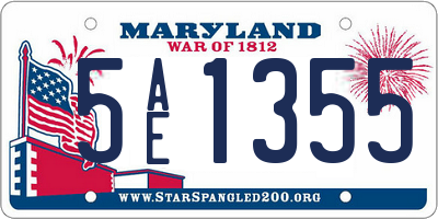 MD license plate 5AE1355
