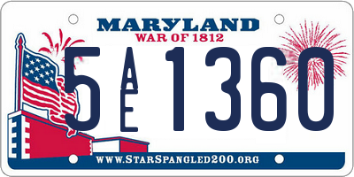 MD license plate 5AE1360