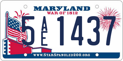 MD license plate 5AE1437
