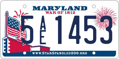 MD license plate 5AE1453