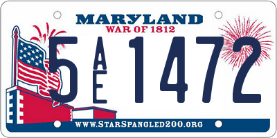 MD license plate 5AE1472