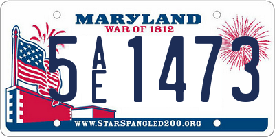 MD license plate 5AE1473