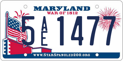 MD license plate 5AE1477
