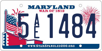 MD license plate 5AE1484