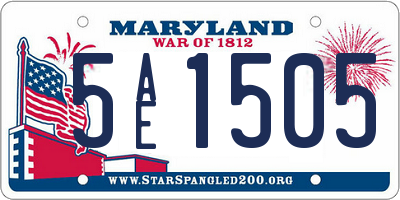 MD license plate 5AE1505