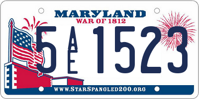 MD license plate 5AE1523