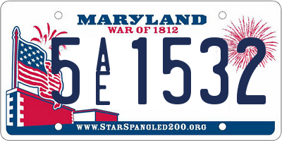 MD license plate 5AE1532