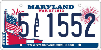 MD license plate 5AE1552