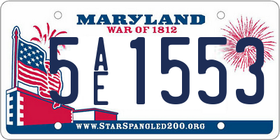 MD license plate 5AE1553