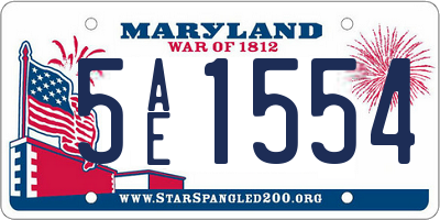 MD license plate 5AE1554