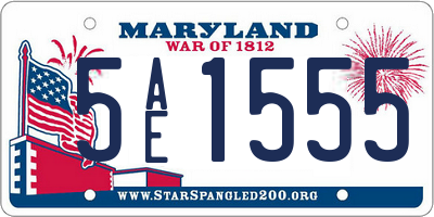 MD license plate 5AE1555