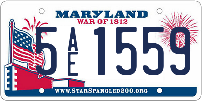 MD license plate 5AE1559