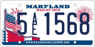 MD license plate 5AE1568