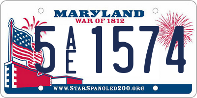 MD license plate 5AE1574