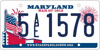 MD license plate 5AE1578
