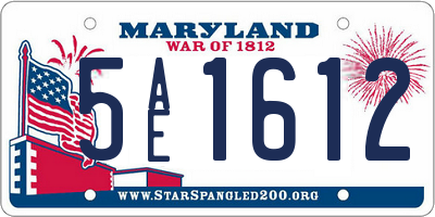 MD license plate 5AE1612