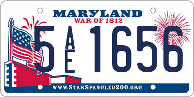 MD license plate 5AE1656
