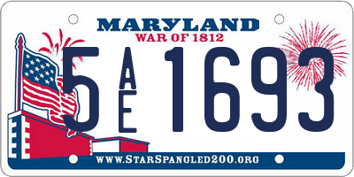 MD license plate 5AE1693