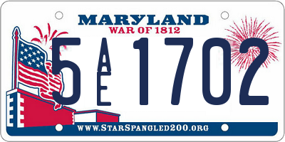 MD license plate 5AE1702