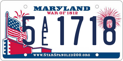 MD license plate 5AE1718