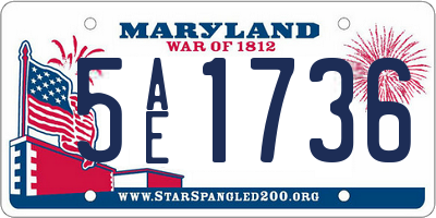 MD license plate 5AE1736
