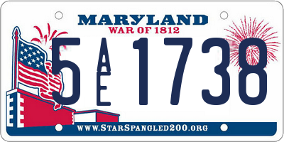 MD license plate 5AE1738