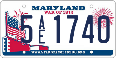 MD license plate 5AE1740