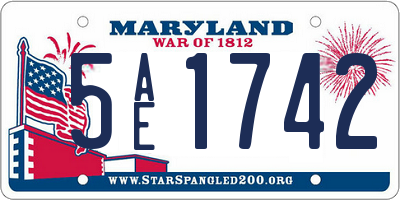 MD license plate 5AE1742