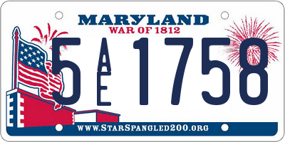 MD license plate 5AE1758