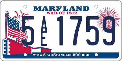 MD license plate 5AE1759
