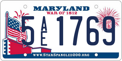 MD license plate 5AE1769