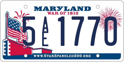 MD license plate 5AE1770
