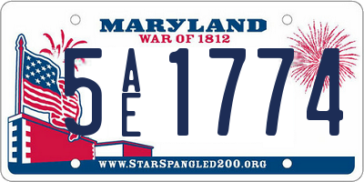 MD license plate 5AE1774