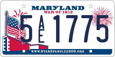 MD license plate 5AE1775