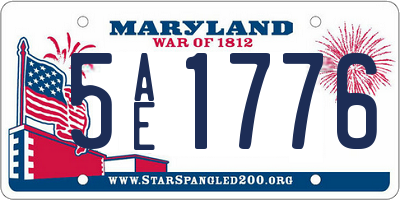 MD license plate 5AE1776