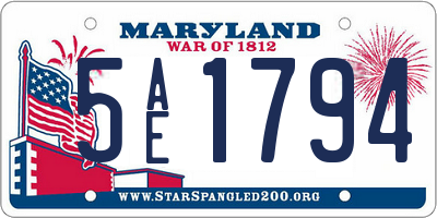 MD license plate 5AE1794