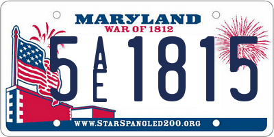 MD license plate 5AE1815