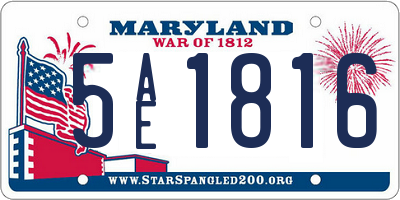 MD license plate 5AE1816