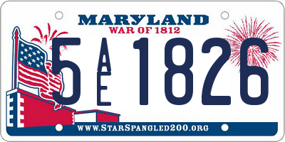MD license plate 5AE1826