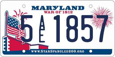 MD license plate 5AE1857