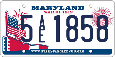 MD license plate 5AE1858